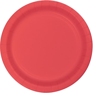 Coral Paper Plate